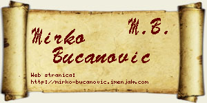 Mirko Bučanović vizit kartica